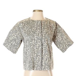 Liz Claiborne short sleeved gray printed blazer